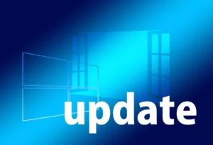 Image showing "update" text and a modern window graphic, representing how GrowEasy, the best digital marketing agency in Haldwani, continuously updates and optimizes client SEO strategies.